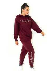 Young Tycoons Foundation Maroon Jogger Set